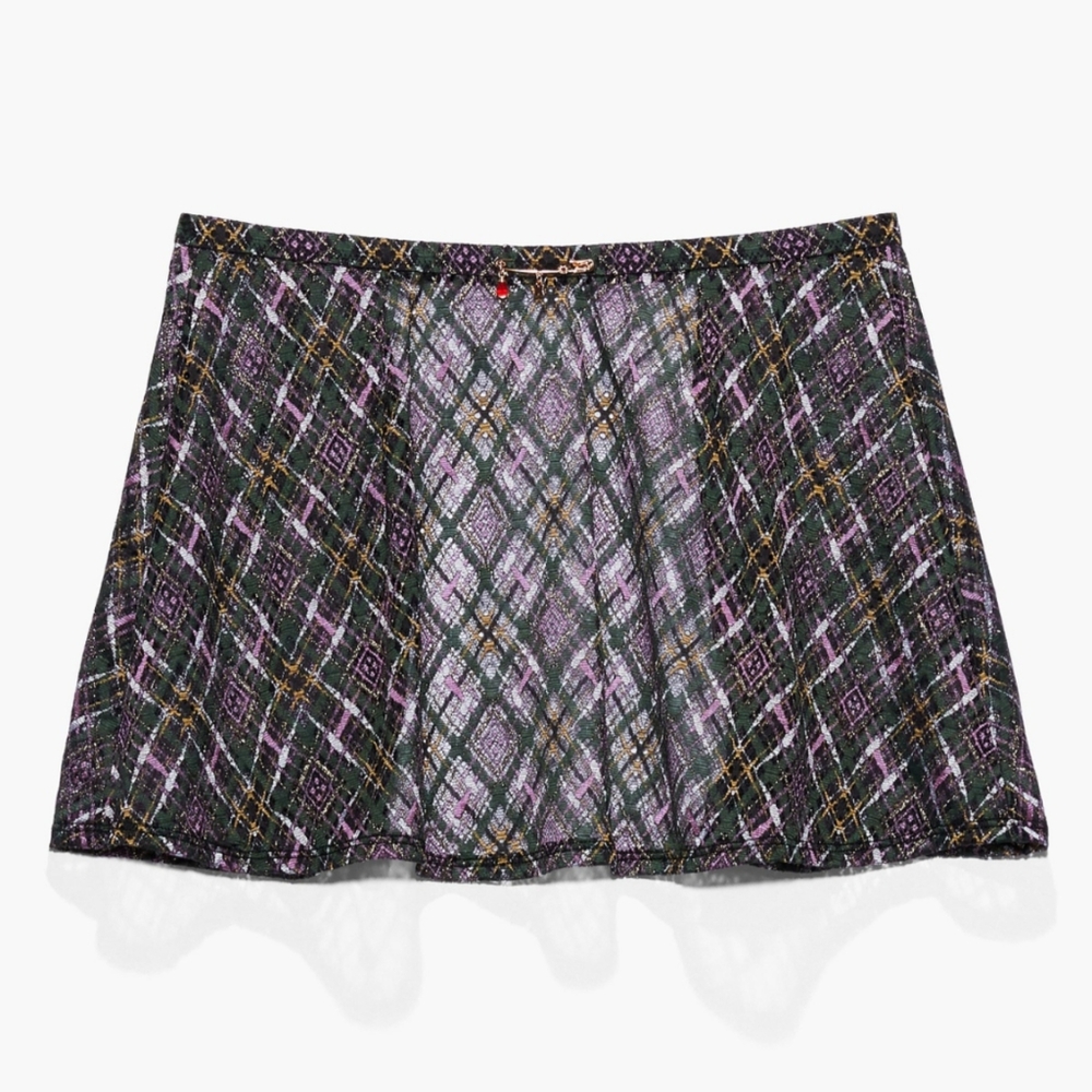 Savage X Fenty A Little Tart Open-Back Skirt in That's Hella Plaid, Size…